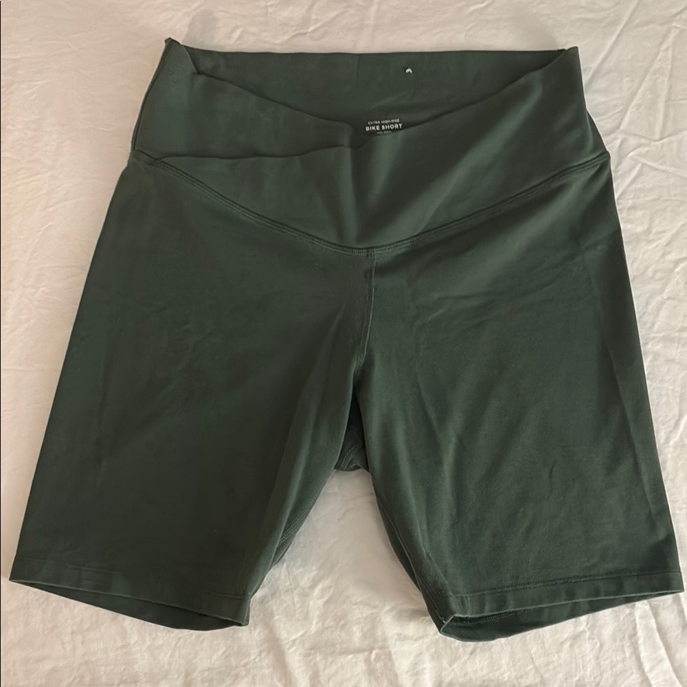 Old Navy Green Bike Shorts High-Waisted Performance